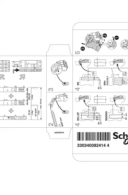 schneider施耐德OF_ MN_ MNs_ MNx_ MSU_ MX_ SD - IEC Auxiliaries - Instruction Sheet printed on box
